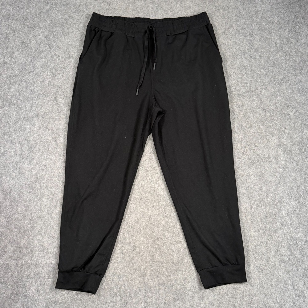 Quince Black FlowKnit Mid-Rise Performance Joggers Sweatpants Women's Size Large